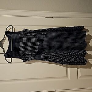 Navy polk a dot A line dress